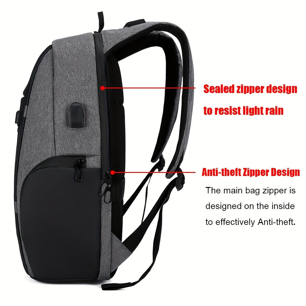Men’s Anti-Theft Laptop Backpack – Large Capacity Travel & Business Bag