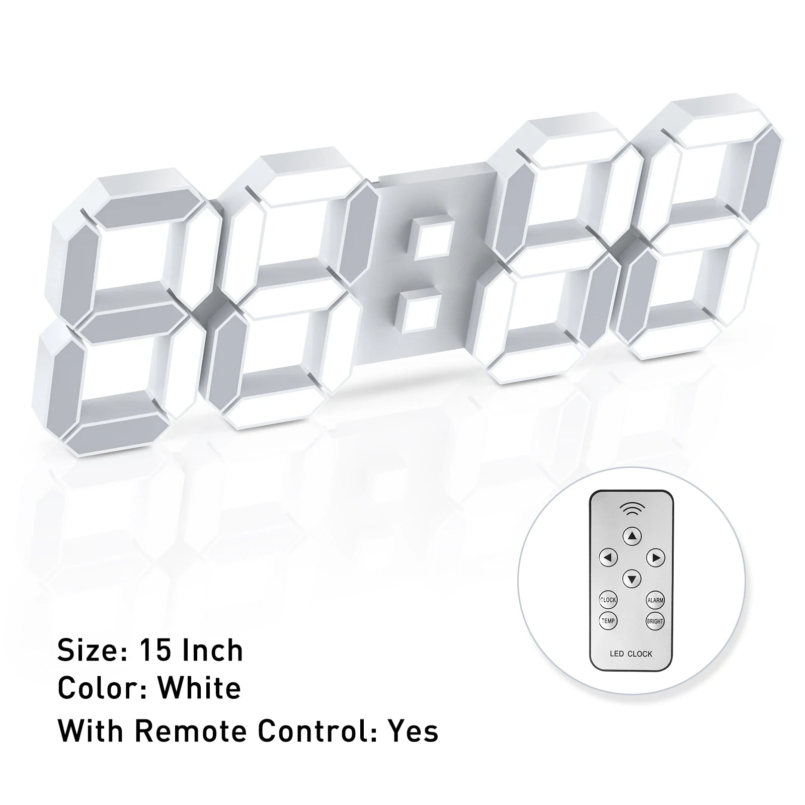 3D LED Digital Wall Clock