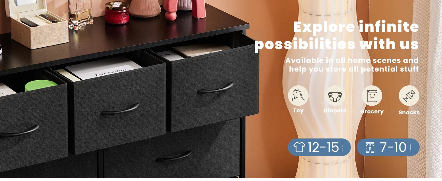 JHK 7-Drawer Fabric Bedroom Organizer