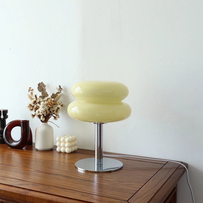 Macaron Glass Table Lamp – Trichromatic Dimming Night Light