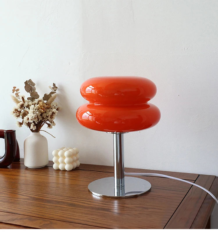 Macaron Glass Table Lamp – Trichromatic Dimming Night Light
