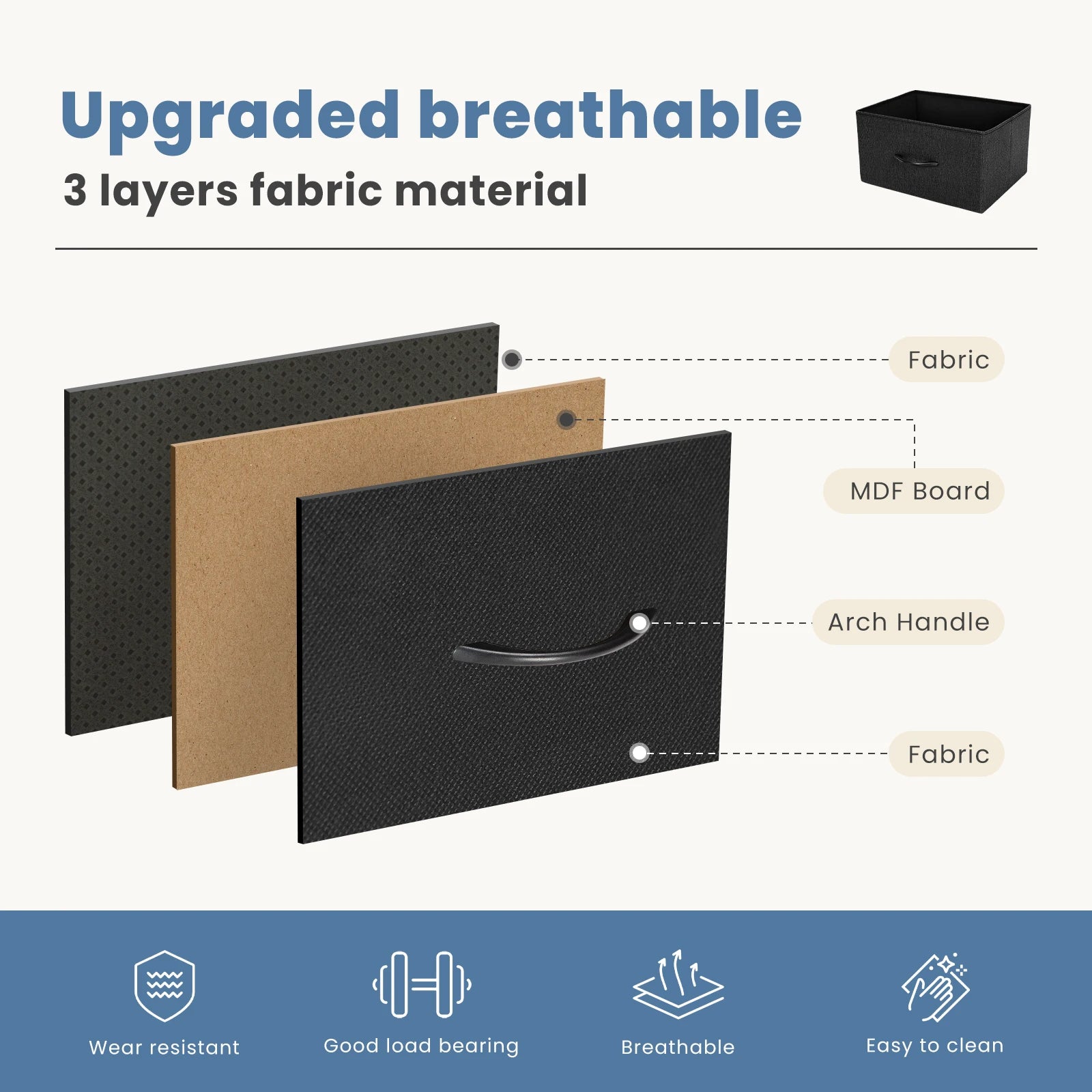 JHK 7-Drawer Fabric Bedroom Organizer