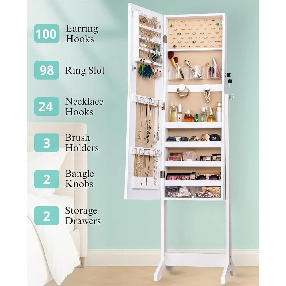 LED Mirror Jewelry Cabinet