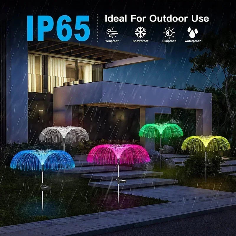 Solar Fiber Optic Jellyfish Garden Lights
