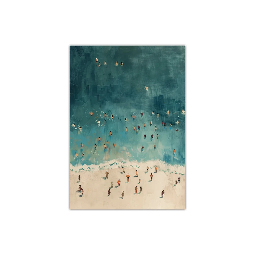 Summer Tiny People Swimming Canvas Poster