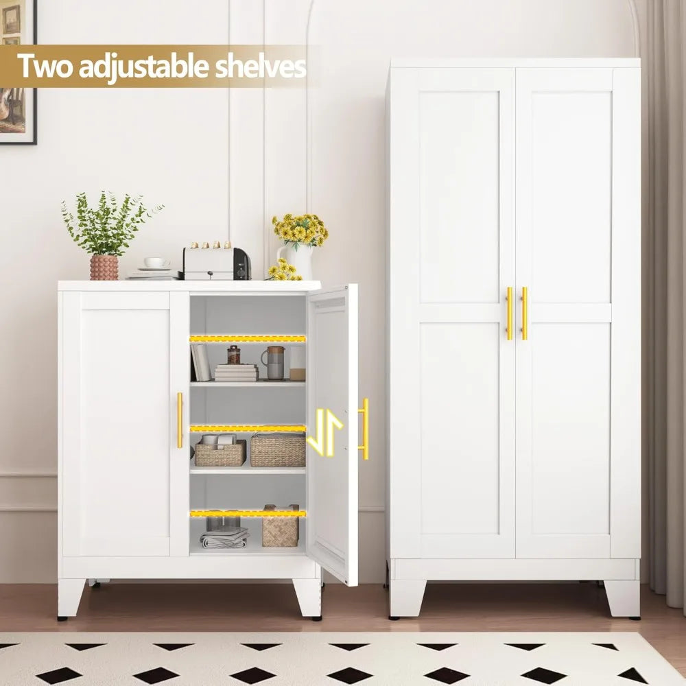 35.83" Metal Bathroom Floor Cabinet