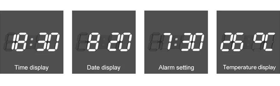 3D LED Digital Wall Clock