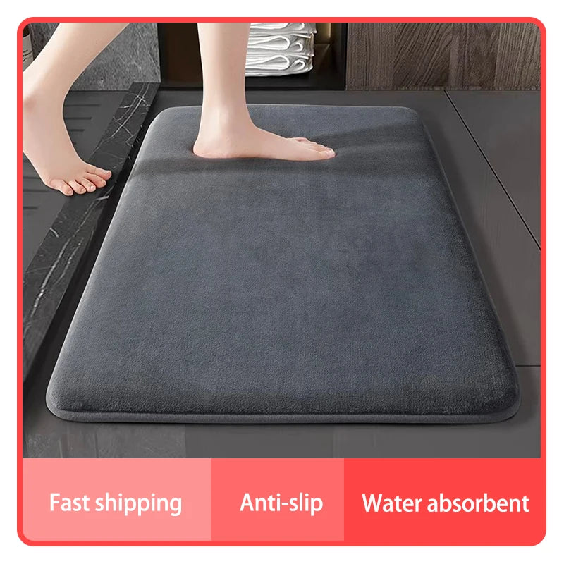 Super Absorbent Anti-Slip Bath Mat – Coral Velvet Floor & Door Mat