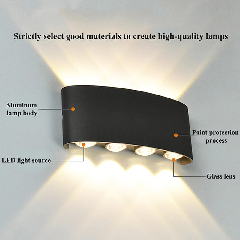 LED Wall Sconce – Modern Indoor & Outdoor Up/Down Wall Mount Light for Living Room