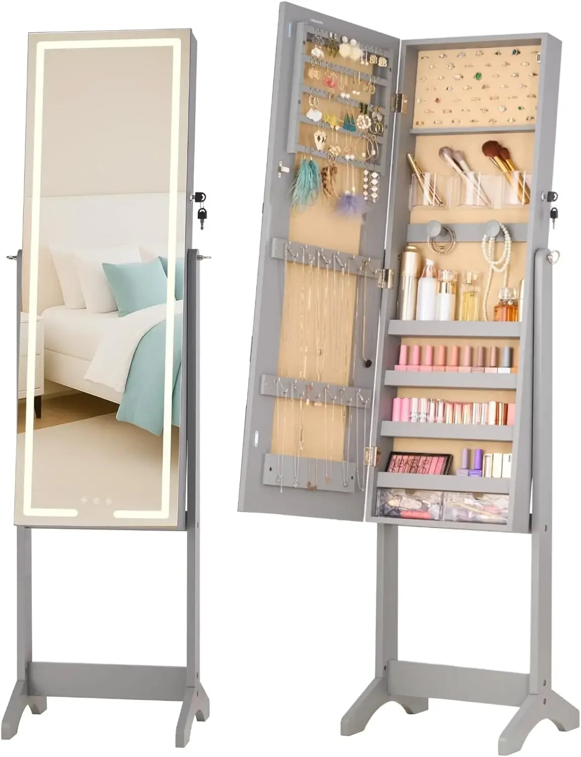 LED Mirror Jewelry Cabinet