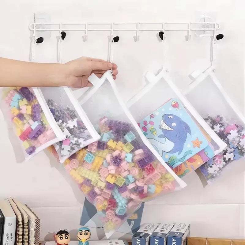 Transparent Zipper Mesh Storage Bag