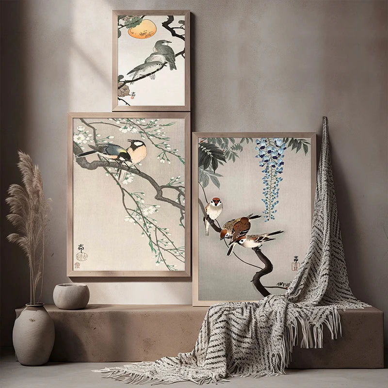 Botanical Bird Canvas Poster