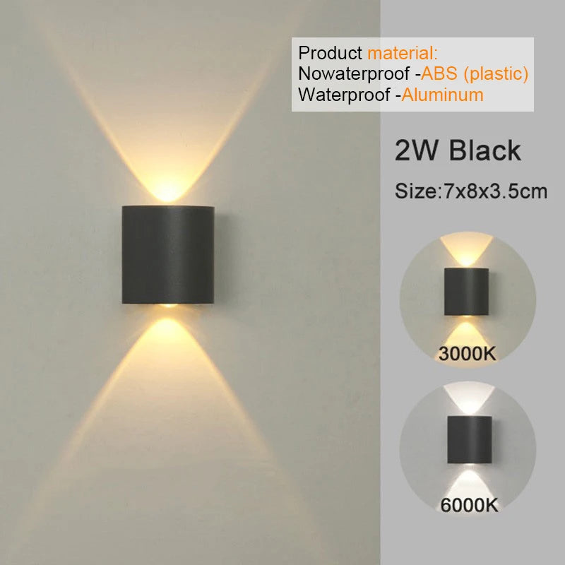 LED Wall Sconce – Modern Indoor & Outdoor Up/Down Wall Mount Light for Living Room