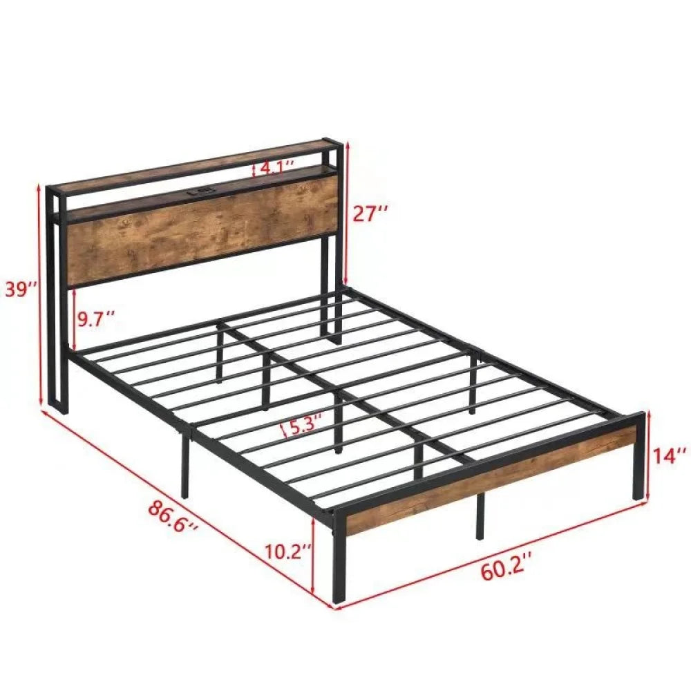 Queen Size Metal Platform Bed