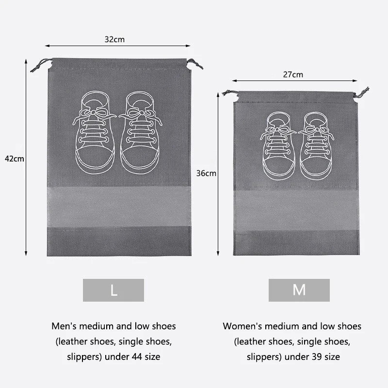 Shoes Storage Bags – Waterproof Non-Woven Closet & Travel Organizer