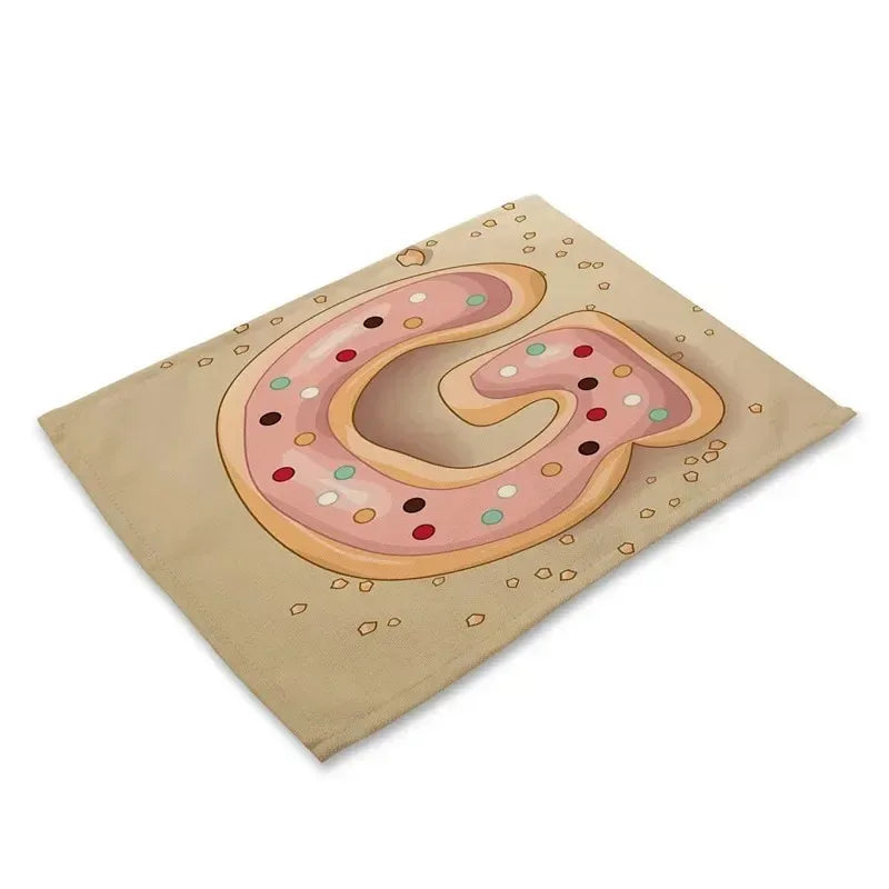 Letter Pattern Cotton Linen Placemats