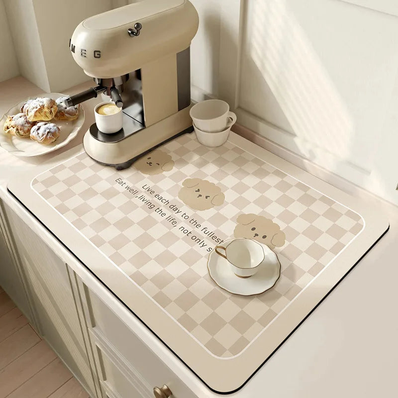 Large Super Absorbent Kitchen Mat – Quick Dry Dish & Faucet Draining Pad