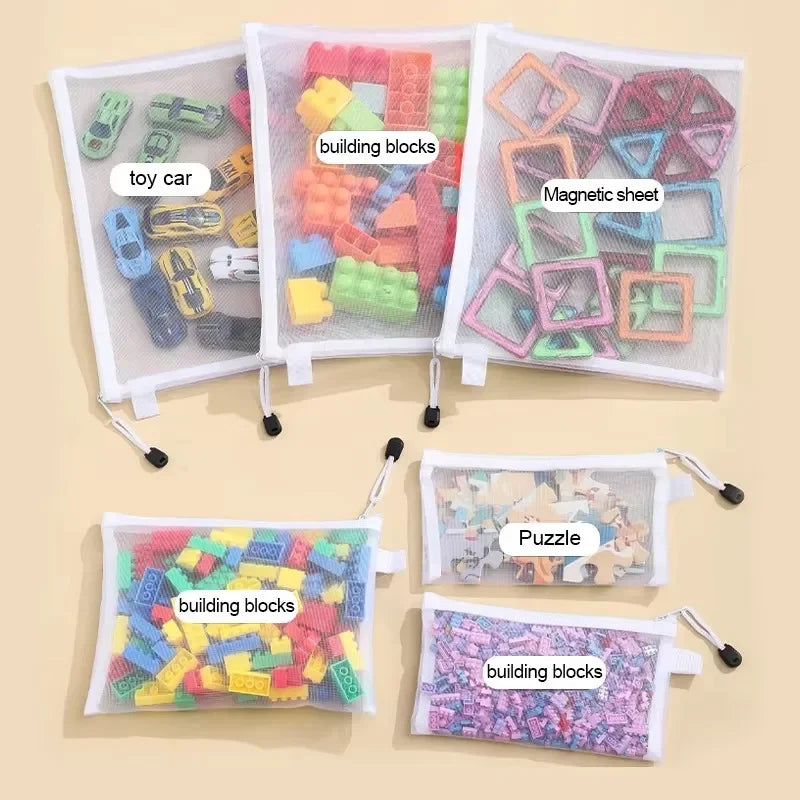Transparent Zipper Mesh Storage Bag