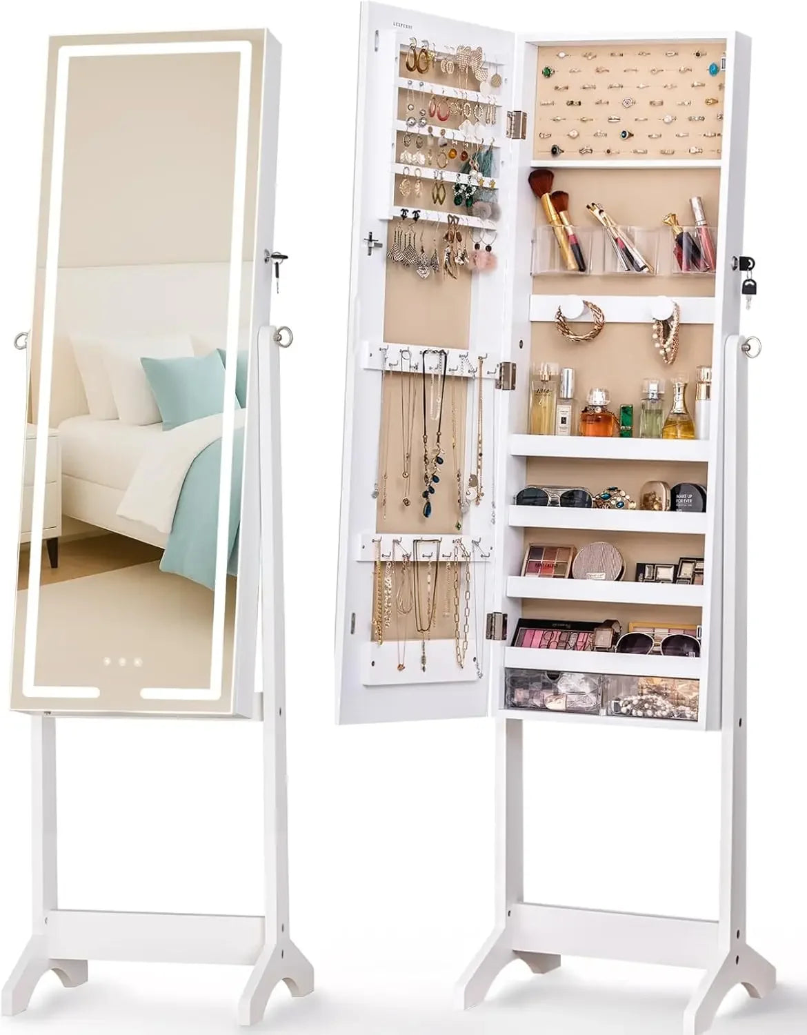 LED Mirror Jewelry Cabinet