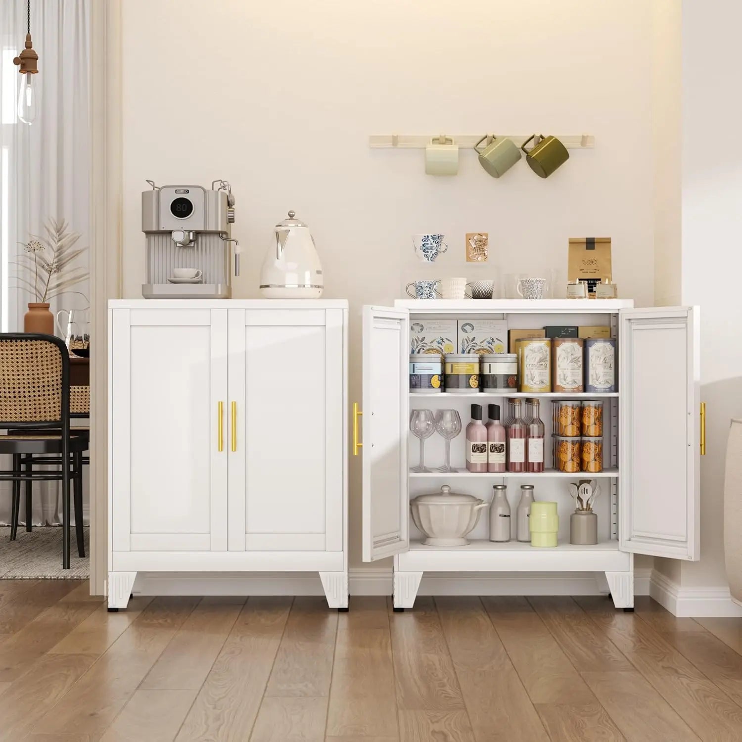35.83" Metal Bathroom Floor Cabinet
