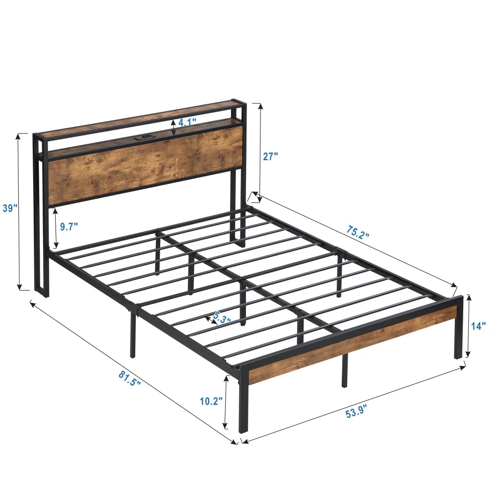 Queen Size Metal Platform Bed