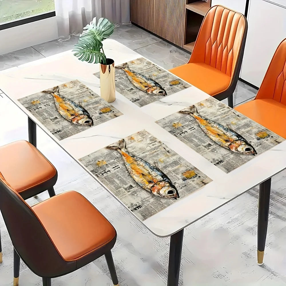 Sardine Art Placemats – Japanese Newspaper Table Mats