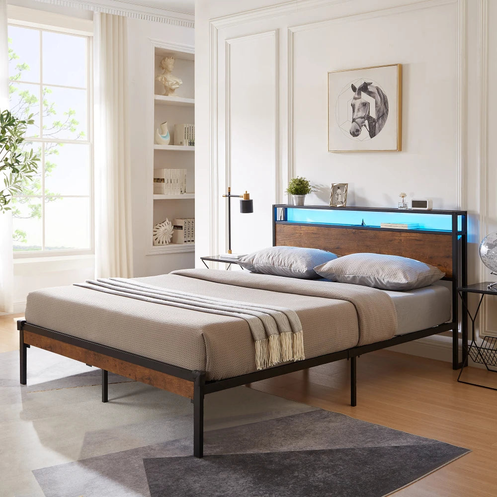 Queen Size Metal Platform Bed