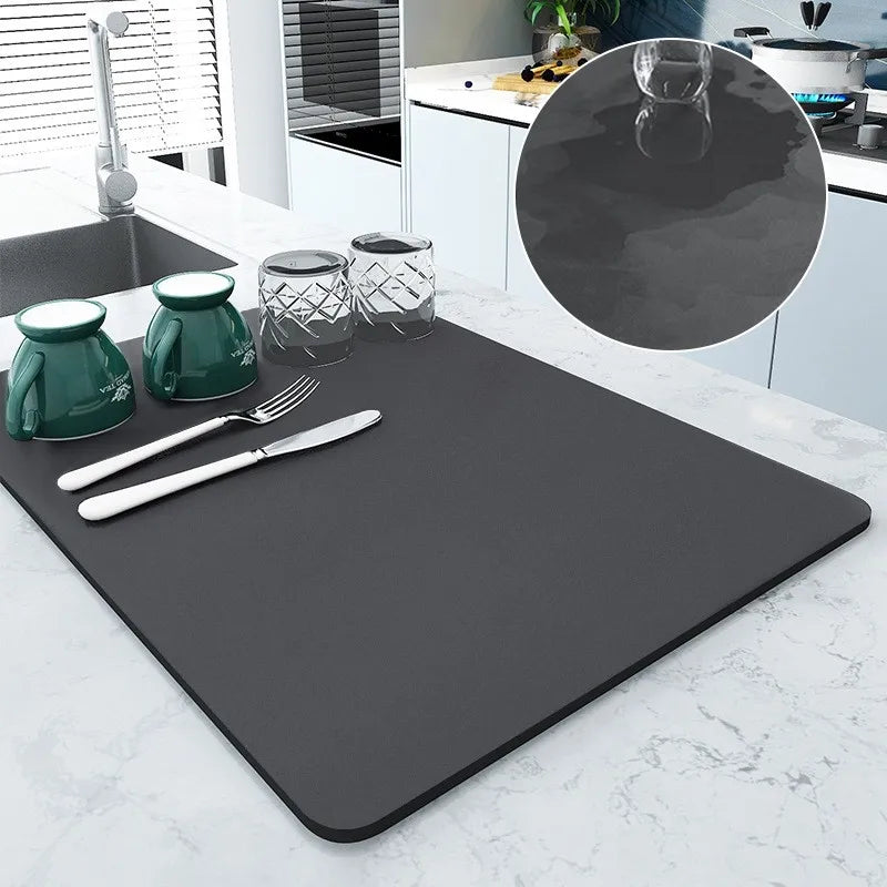 Large Super Absorbent Kitchen Mat – Quick Dry Dish & Faucet Draining Pad