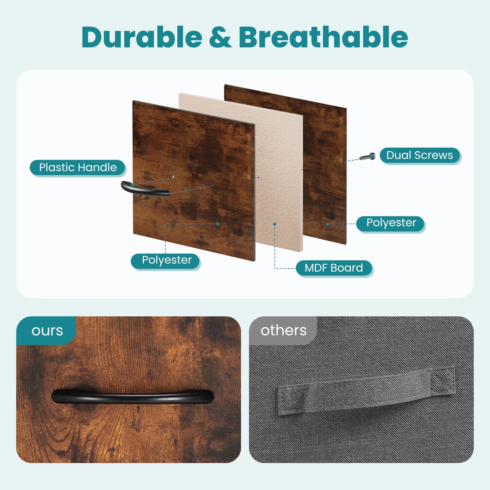 JHK 7-Drawer Fabric Bedroom Organizer
