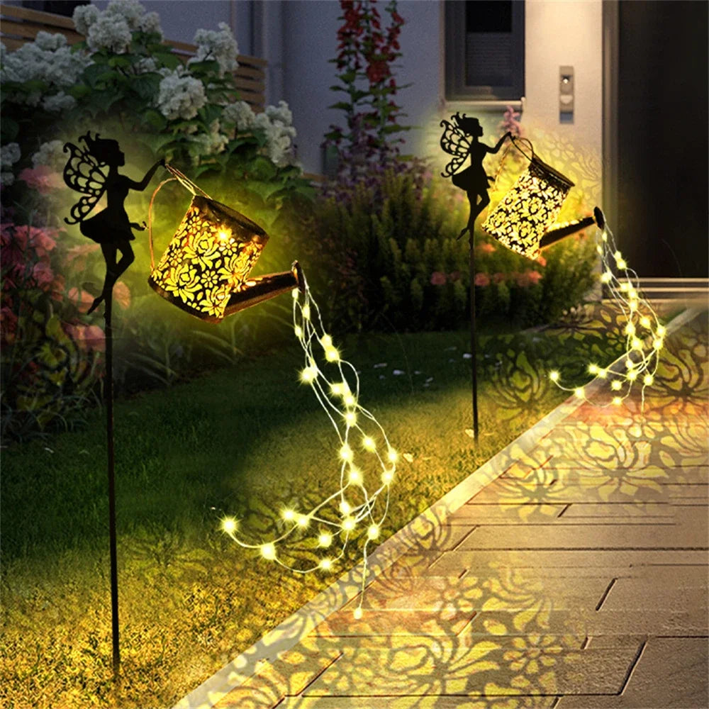 Solar Fairy Watering Can Light
