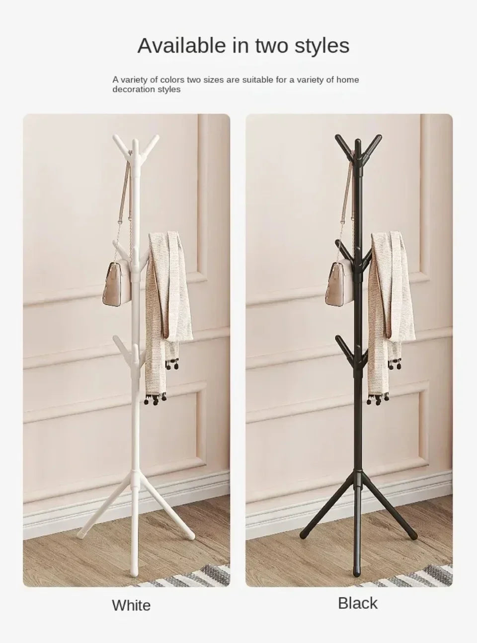 Vertical Tree-Branch Clothes & Hats Rack