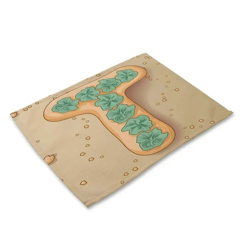 Letter Pattern Cotton Linen Placemats