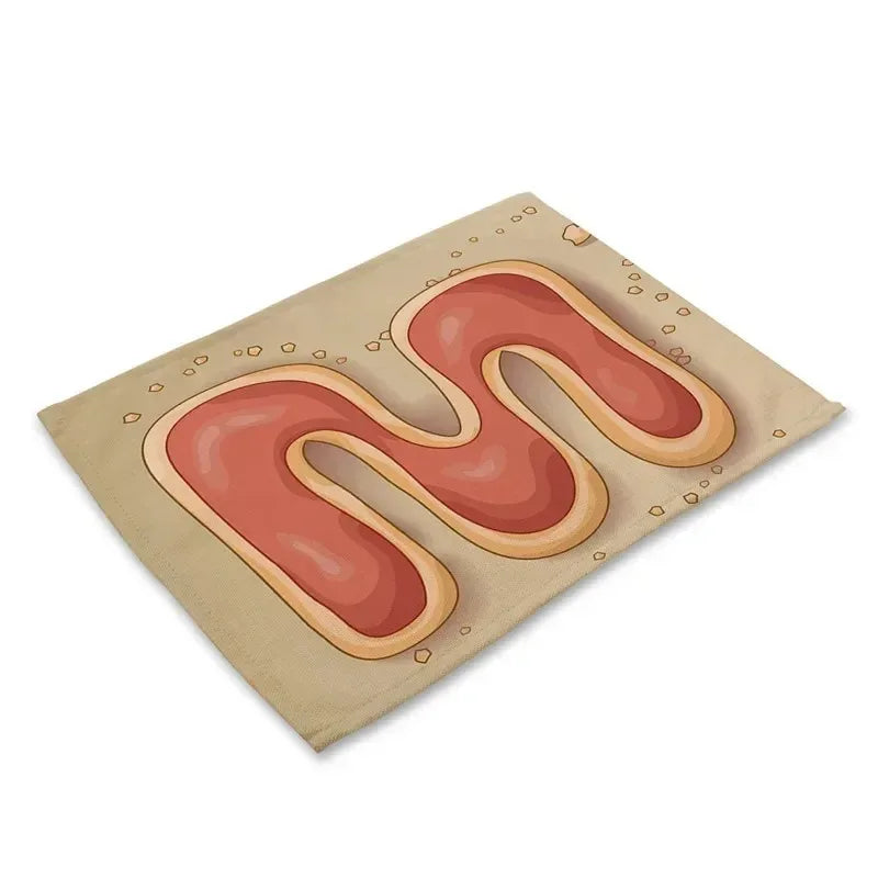 Letter Pattern Cotton Linen Placemats