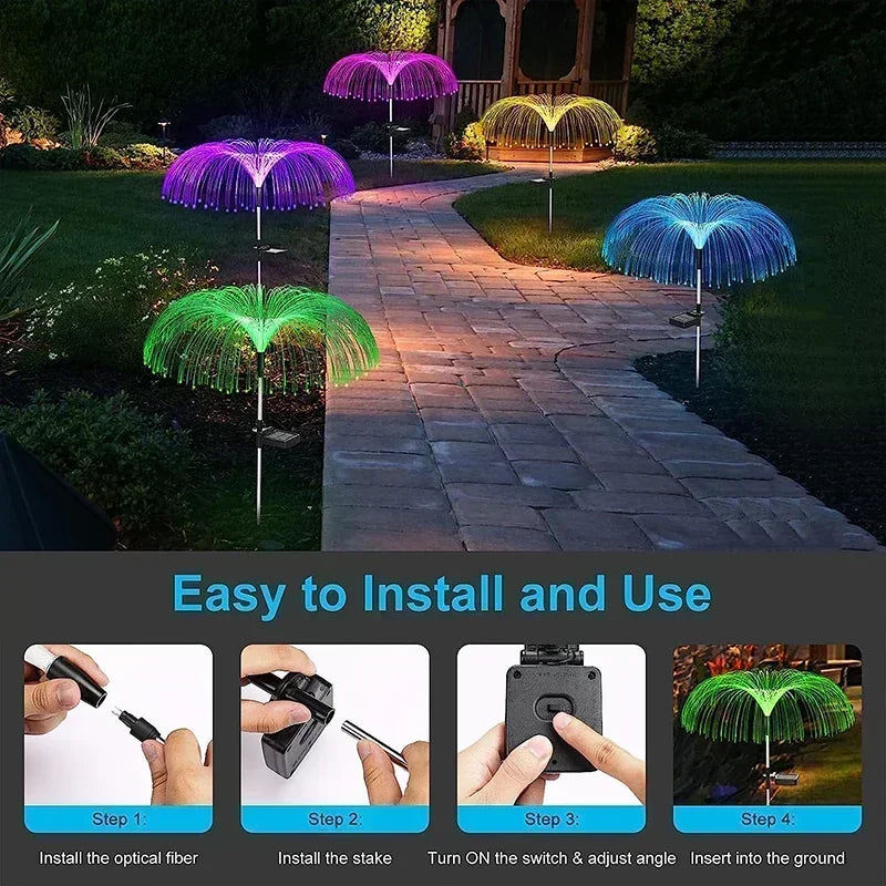 Solar Fiber Optic Jellyfish Garden Lights