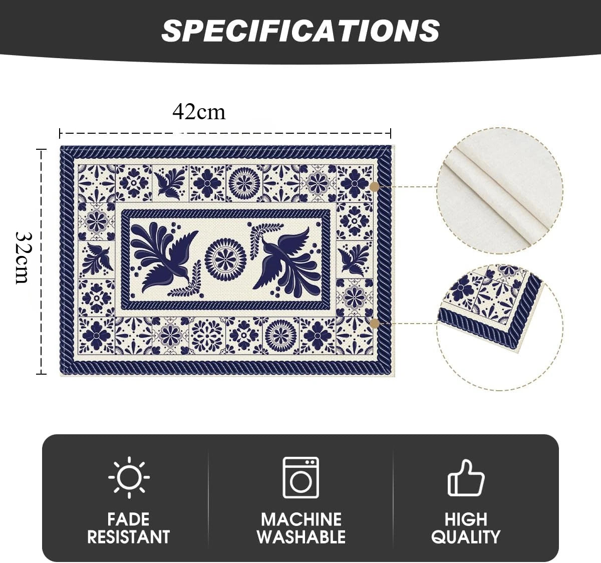 Mexican Talavera Tile Placemats