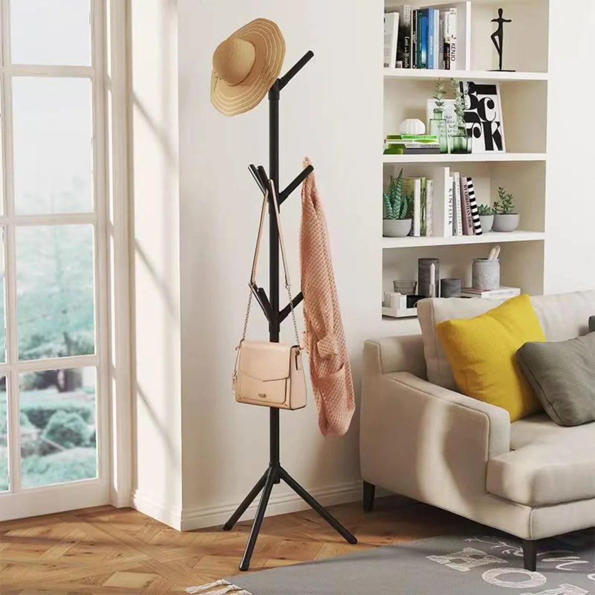 Vertical Tree-Branch Clothes & Hats Rack