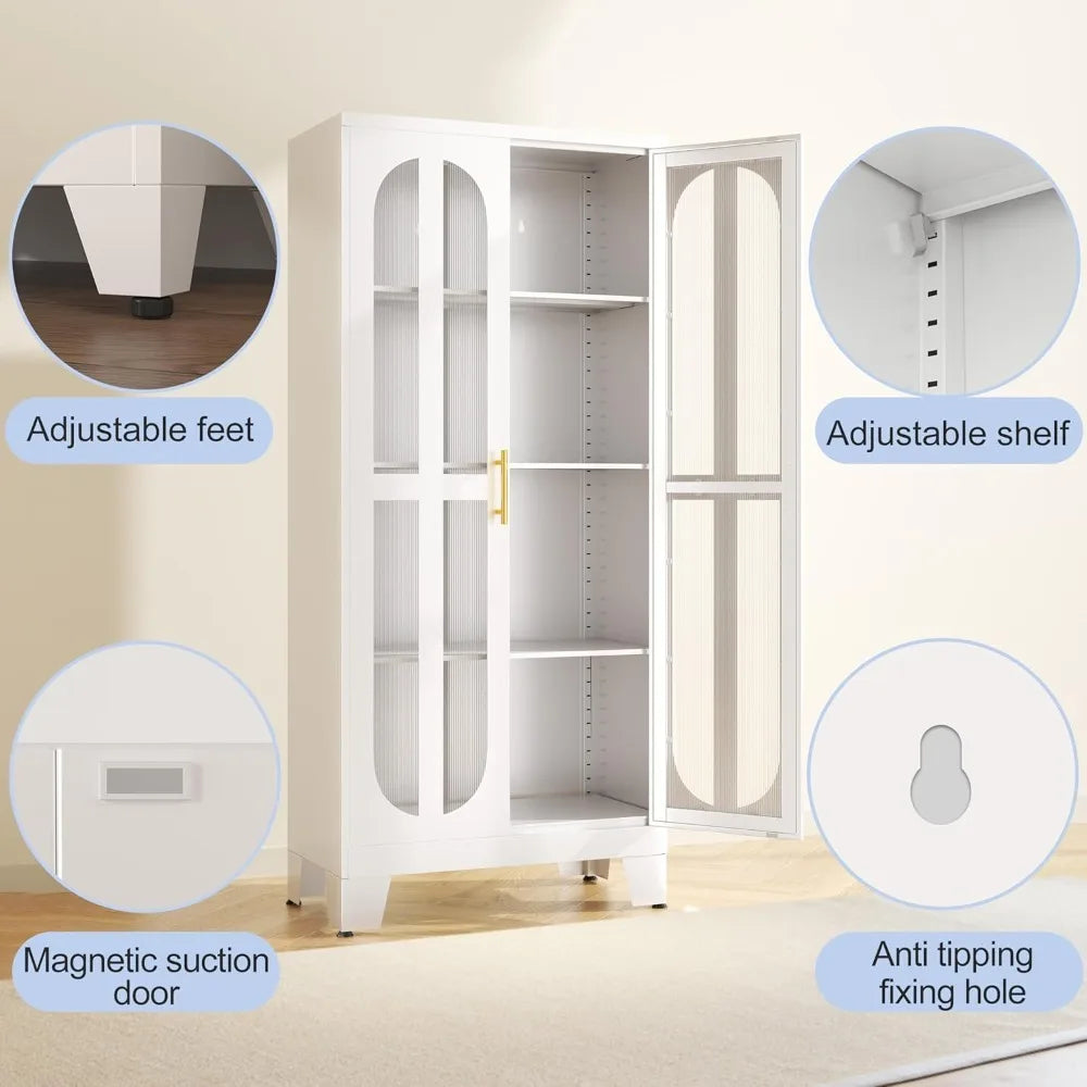Metal Kitchen Pantry Storage Cabinet