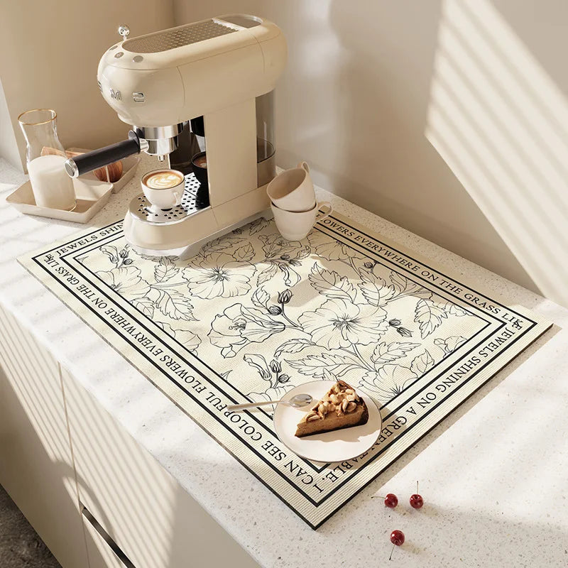 Large Super Absorbent Kitchen Mat – Quick Dry Dish & Faucet Draining Pad