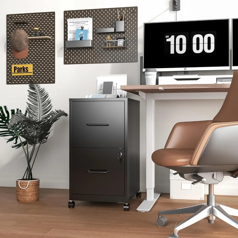Mobile 2-Drawer File Cabinet with Lock