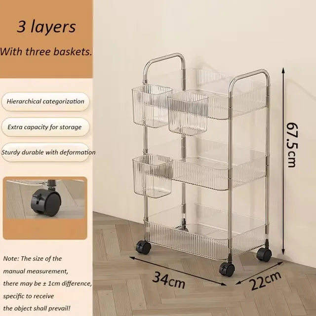 3/4 Layer Rolling Storage Trolley