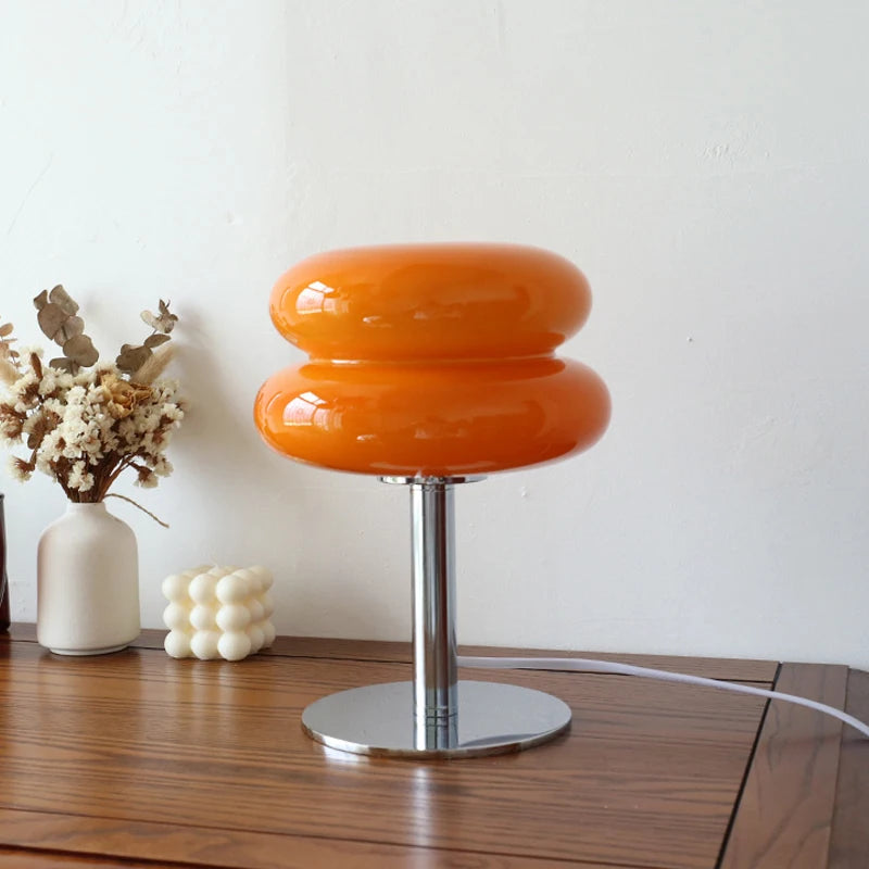 Macaron Glass Table Lamp – Trichromatic Dimming Night Light