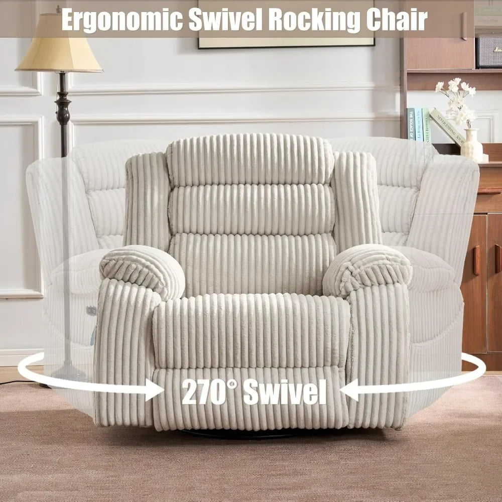 Power Swivel Rocker Recliner – Massage, Heat & USB Charging