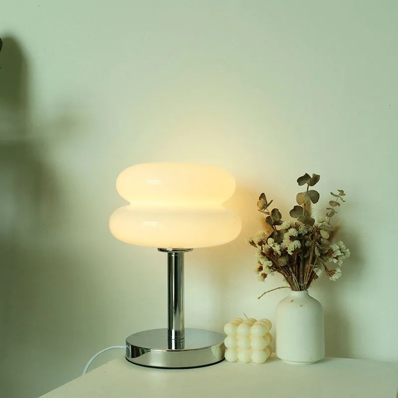 Macaron Glass Table Lamp – Trichromatic Dimming Night Light