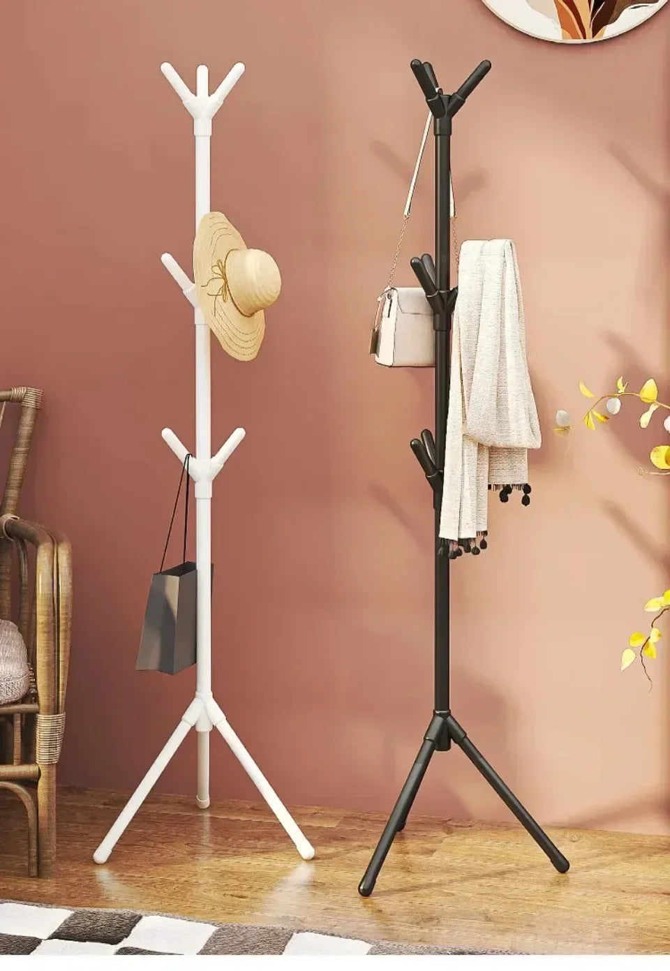 Vertical Tree-Branch Clothes & Hats Rack