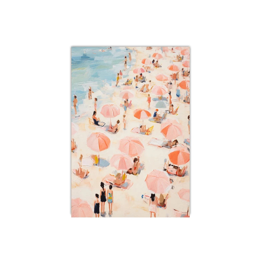 Summer Tiny People Swimming Canvas Poster