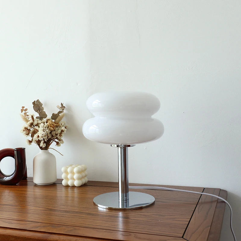 Macaron Glass Table Lamp – Trichromatic Dimming Night Light