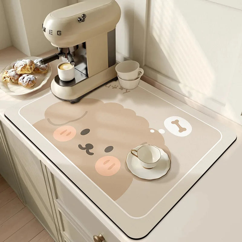 Large Super Absorbent Kitchen Mat – Quick Dry Dish & Faucet Draining Pad