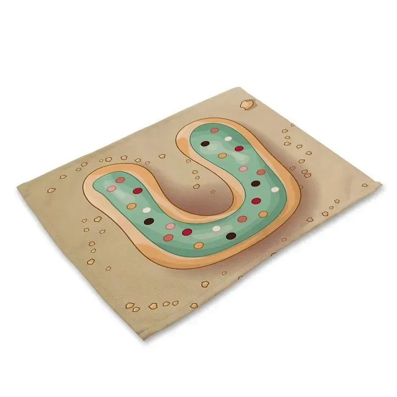 Letter Pattern Cotton Linen Placemats