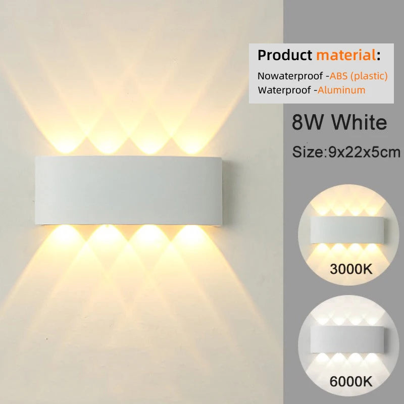 LED Wall Sconce – Modern Indoor & Outdoor Up/Down Wall Mount Light for Living Room