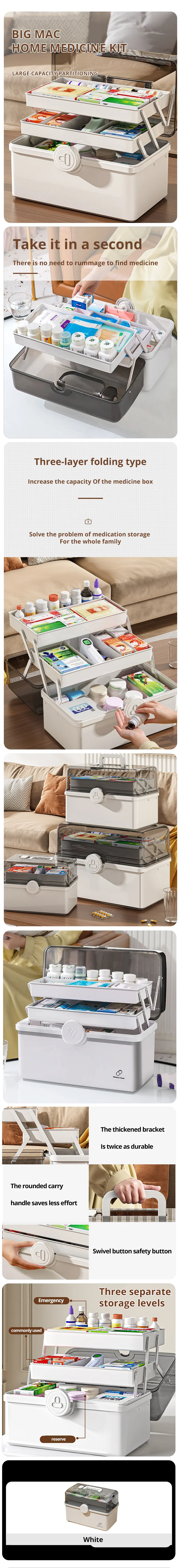 White Multi-Layer Medicine Box